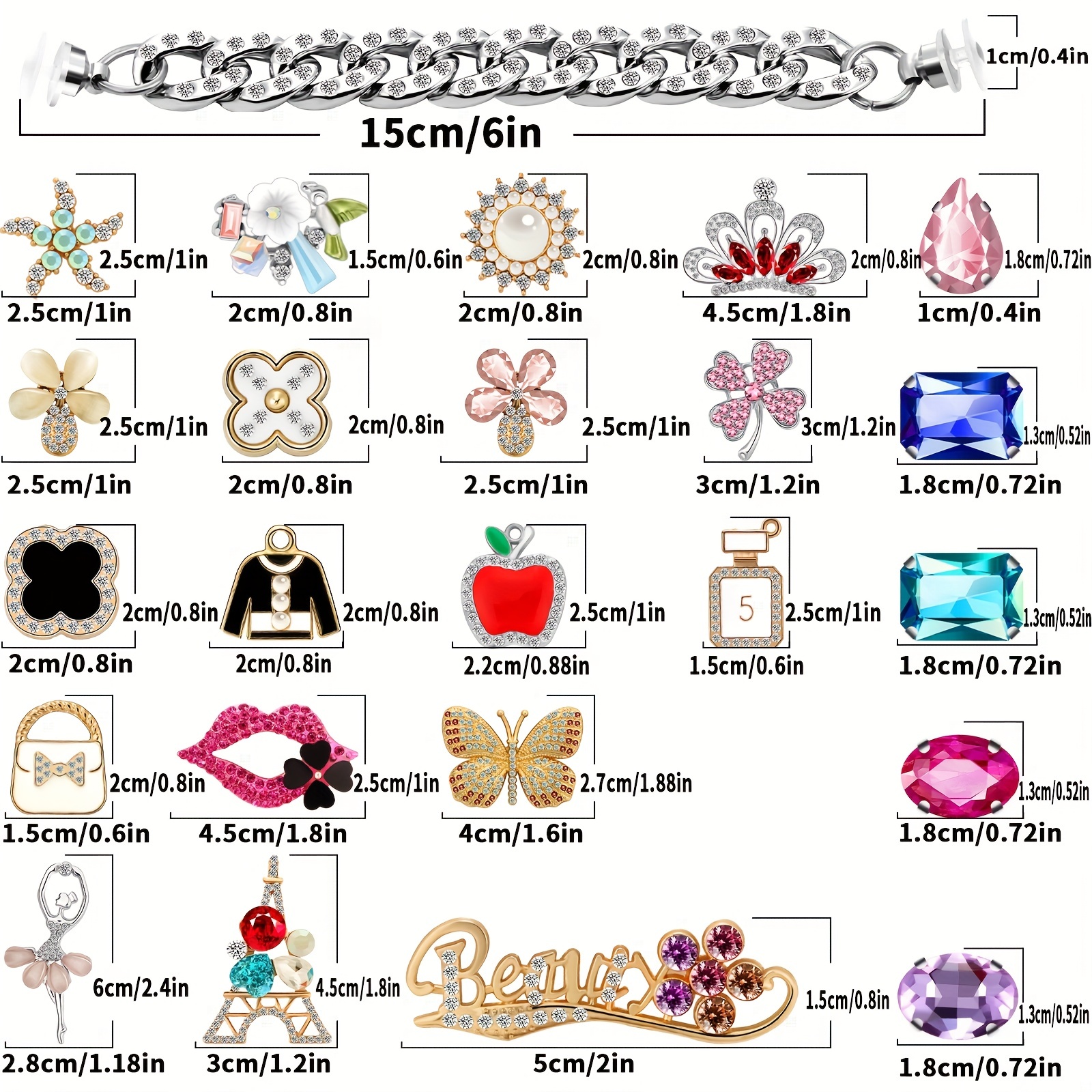 Bling For Croc Charms Women Designer Charms Pack For Shoe Decoration Charms  Jibitts For Croc Pins Crocks Charms Accessories Love Gifts For Women Gifts  For Her - Temu