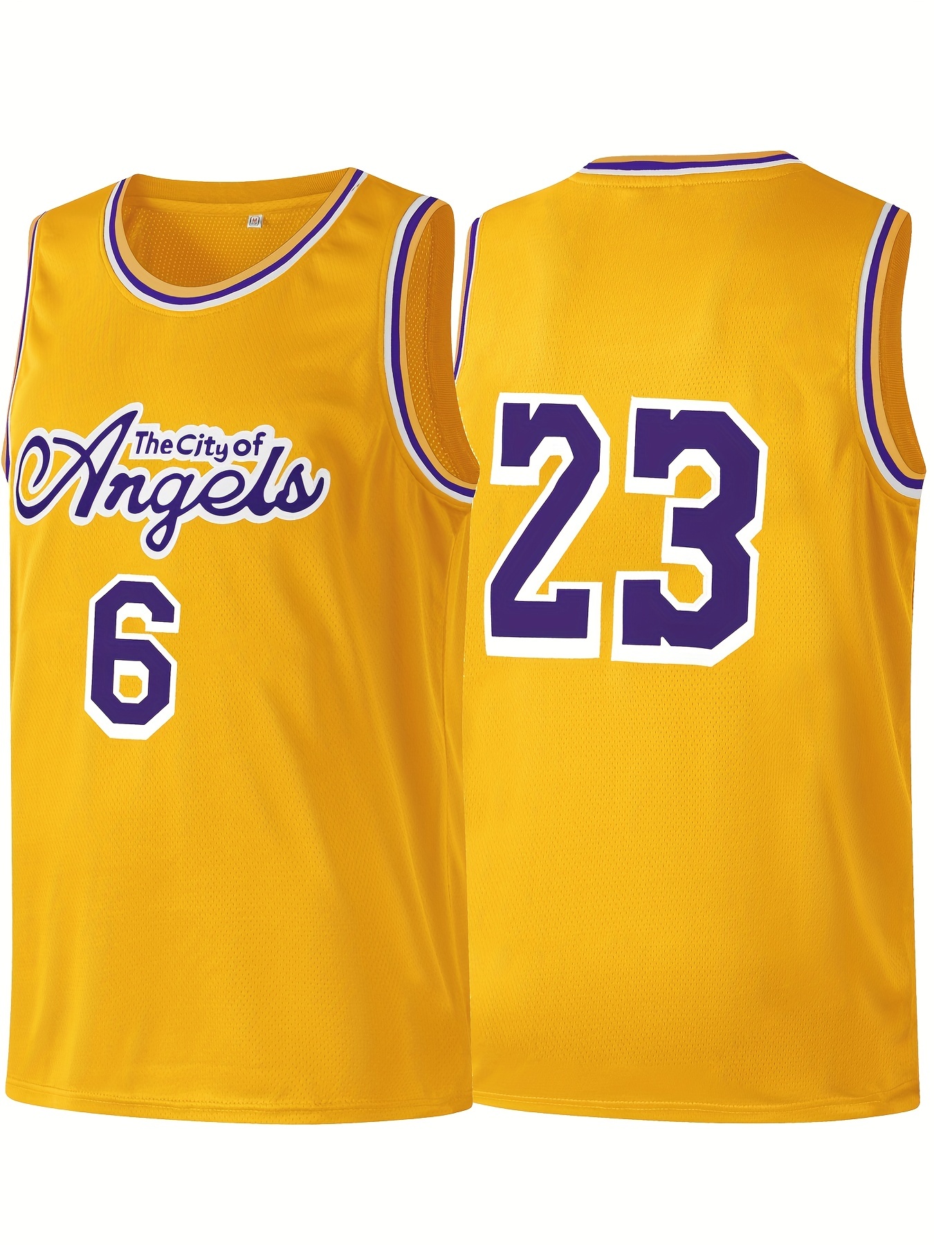 Design James #23 The City Of Angels Basketball Jersey Black Yellow