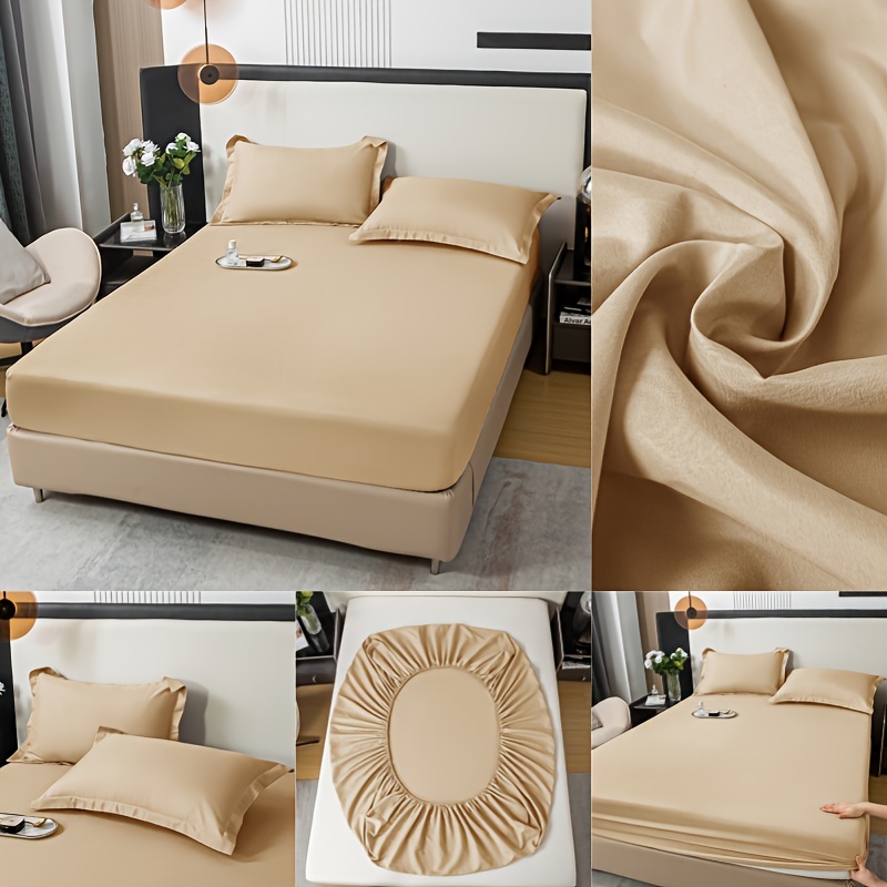 Solid Color Waterproof Bed Sheet Soft And Skin friendly - Temu