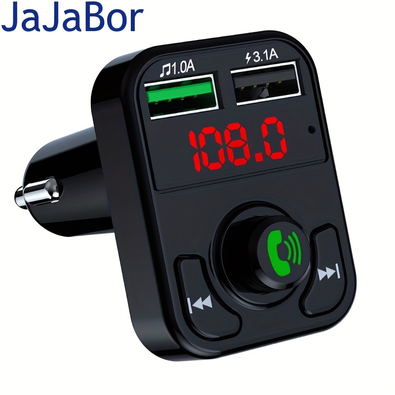 Car and Driver Transmisor FM Bluetooth para automóvil, USB dual y tipo C PD  de 18 W, cargador de coche inalámbrico receptor adaptador de coche Siri