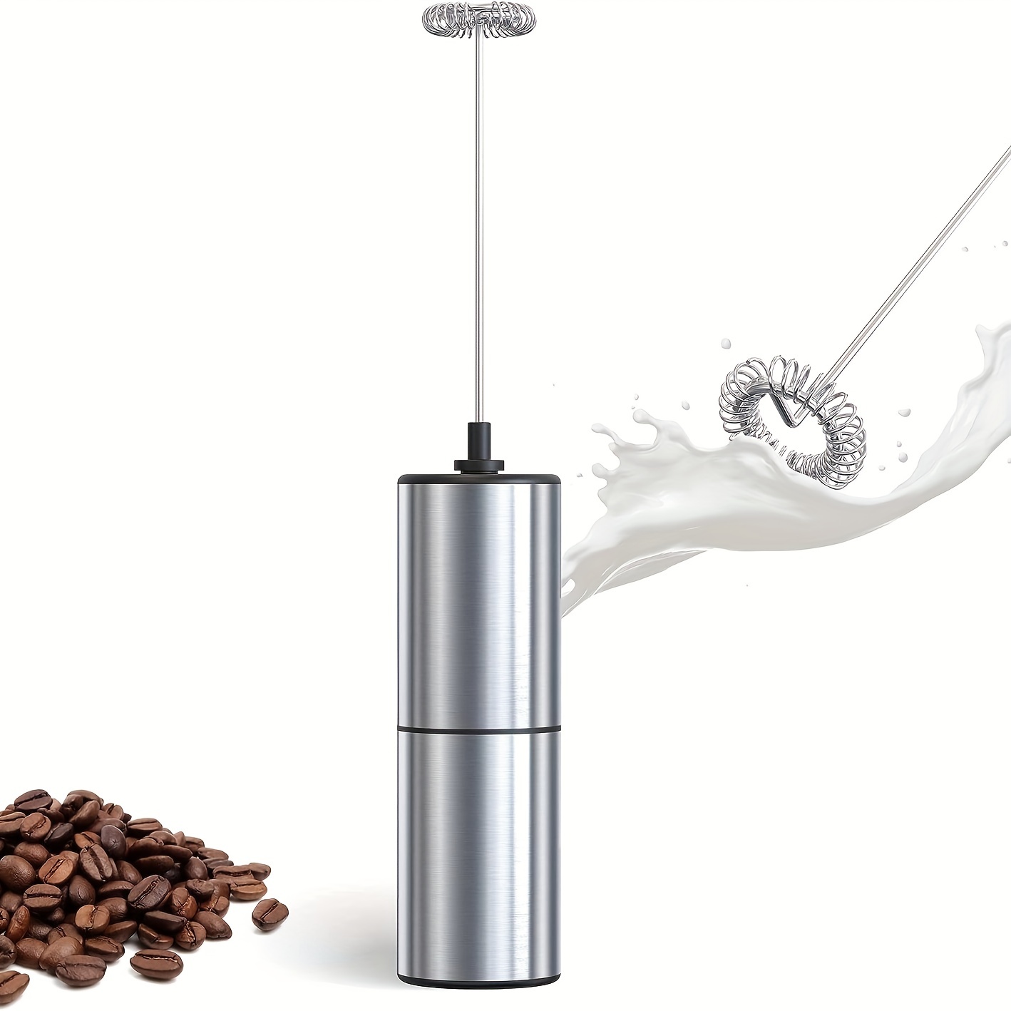 Tbest Batteur à oeufs électrique portatif Batteur à oeufs électrique à main  Mousseur à lait électrique Mélangeur à café