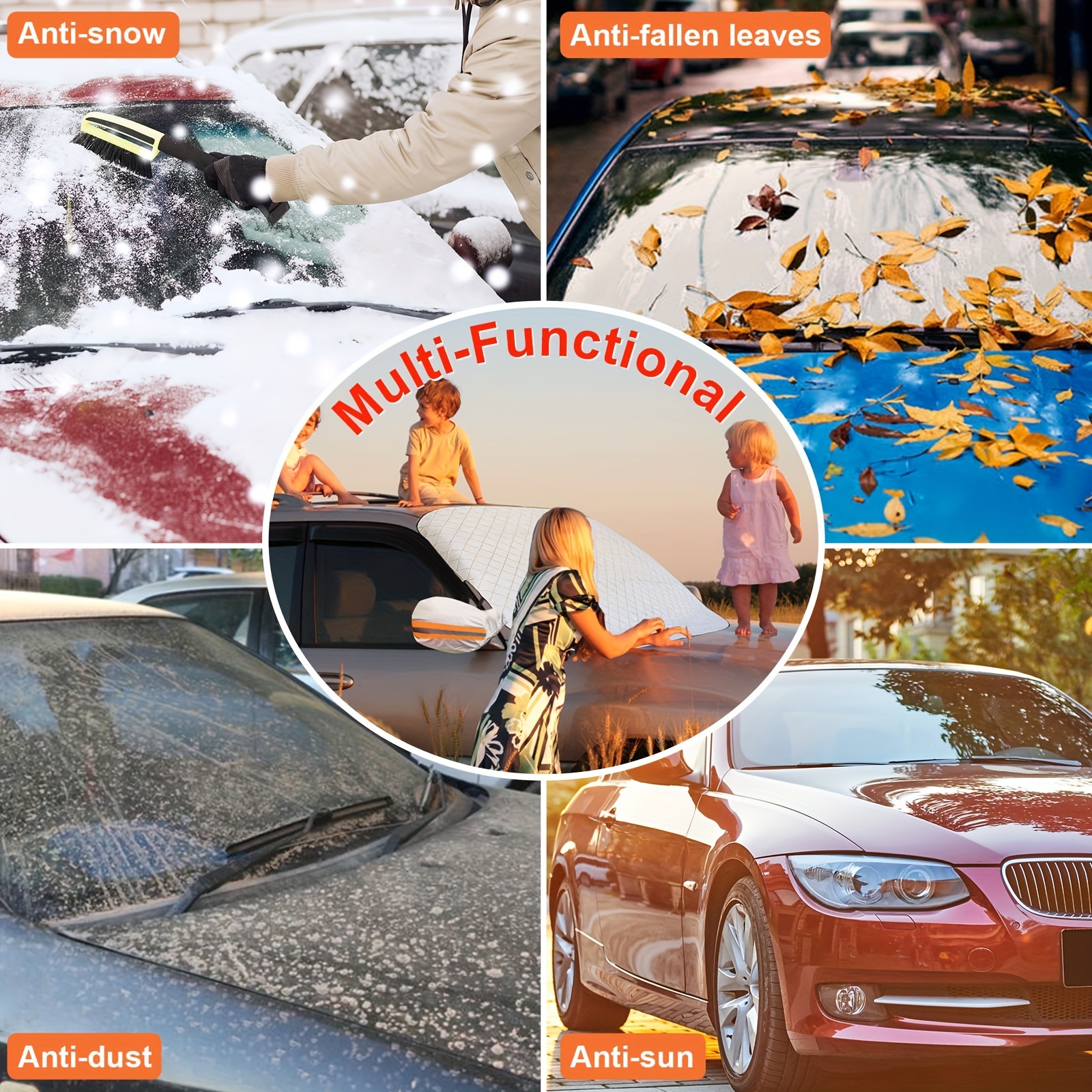 Auto-Windschutzscheiben-Schneedecke mit Magneten, sonnenbeständig,  Frostschutz, faltbar, universell, für Auto, SUV, Winter, Frontscheibe,  Eisdecke