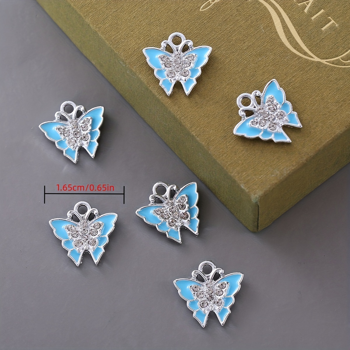 5 Colors Shining Exquisite Butterfly Design Alloy Enamel - Temu