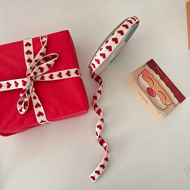 Christmas Decoration Ribbon Heart Ribbon Gift Packaging - Temu