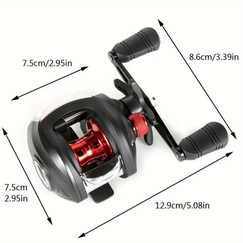 1pc Left/Right Hand Fishing Reel With 17.64LB Max Drag, 9 Gears Adjustable  Baitcasting Reel, Fishing Tackle