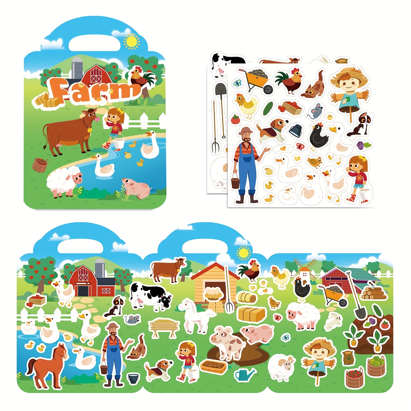 1 PCS Reusable Sticker Books for Kids 2-4 Cute Static Adhesive Stickers  Book for Toddlers Educational Toys Birthday Gifts - AliExpress