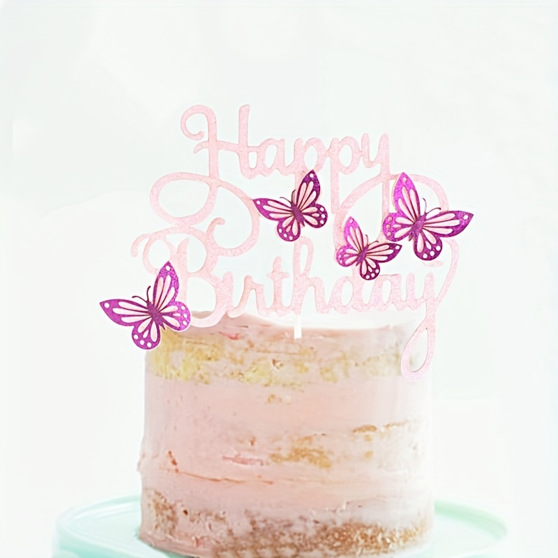 1pcs Topper Torta Compleanno Felice Glitter Anniversario