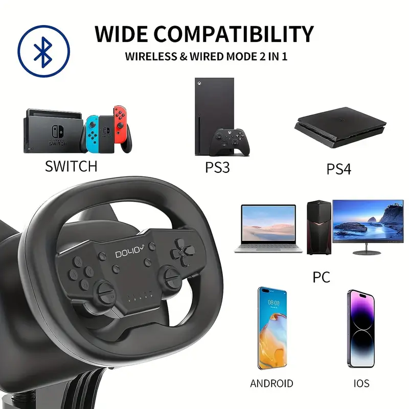  DOYO Game Racing Wheel with Pedals, 270° Steering Wheels PC  with Force Feedback, Racing Steering Wheel compatible with PS4, Xbox Series  X/S, Xbox ONE/360, PS3, Android, Real Racing Simulator : Video