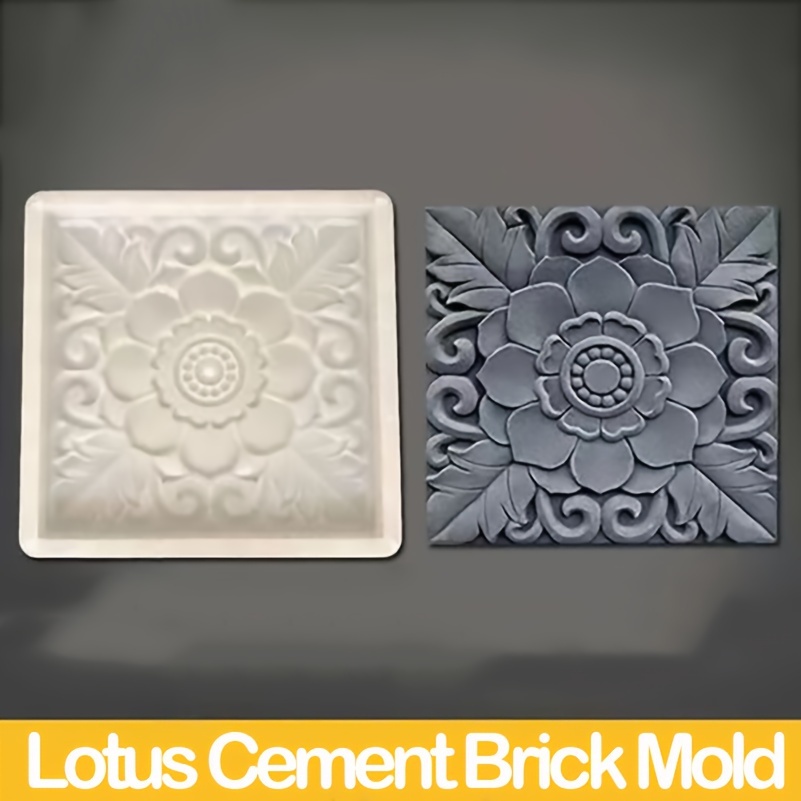 

1pc Lotus Cement Brick Mold - Garden Cement Floor Tile Mold Plastic Floor Tile Mold
