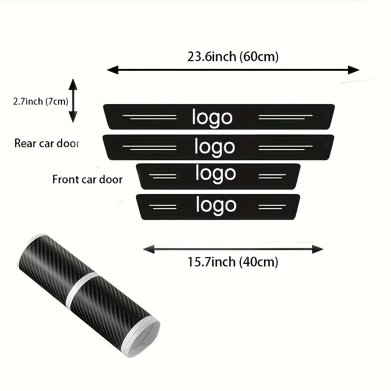 Carbon Fiber Pattern Car Threshold Strip Door Pedal Protection