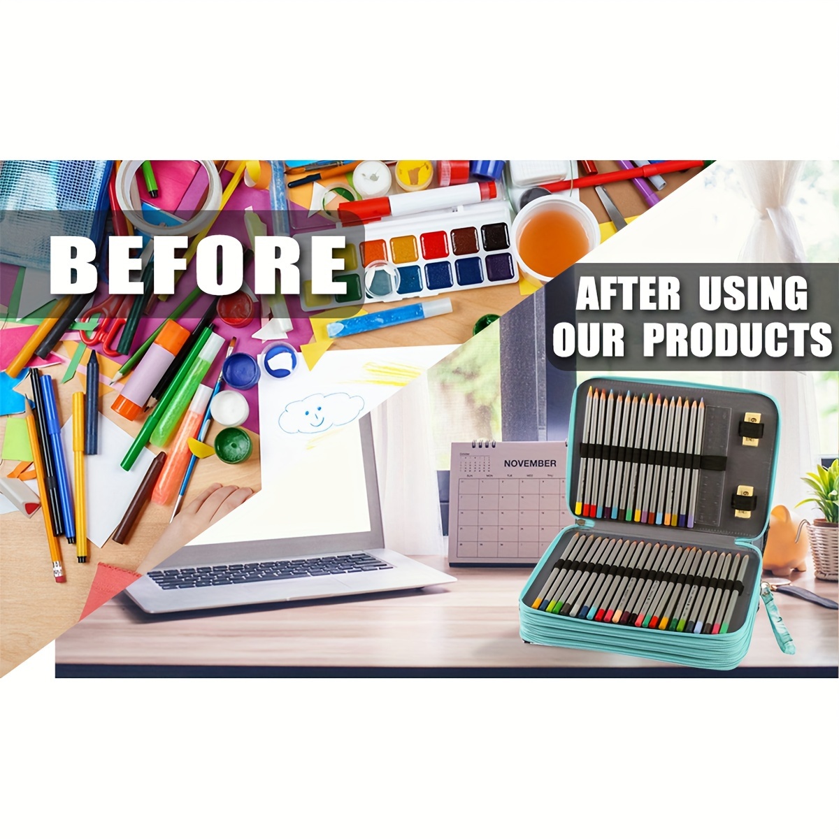  Lbxgap 216 Slots Pencil Bag Organizer with Zipper for Prismacolor  Watercolor Pencils, Crayola Colored Pencils, Marco Pencils（Marble Green） :  Arts, Crafts & Sewing