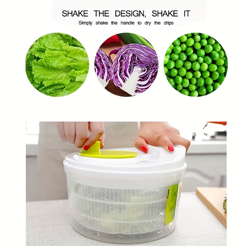 1pc Salad Mixer With Food-Grade Material Bowl, Wire Puller, Fruit Cleaner  Spinner, Large Manual Salad And Vegetable Washer, Rotary Dryer, Home Fruit  Dehydrator