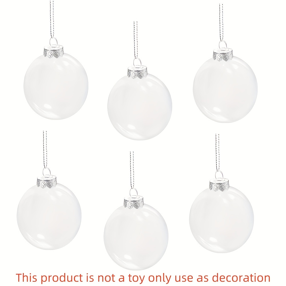 Package of 12 Clear Plastic Ornament Balls - 100mm