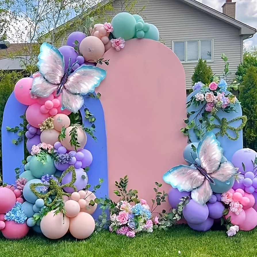 CHRORINE Suministros de decoración de fiesta de cumpleaños para niñas,  decoraciones de fiesta azul, decoraciones de copo de nieve, 109 globos, 2