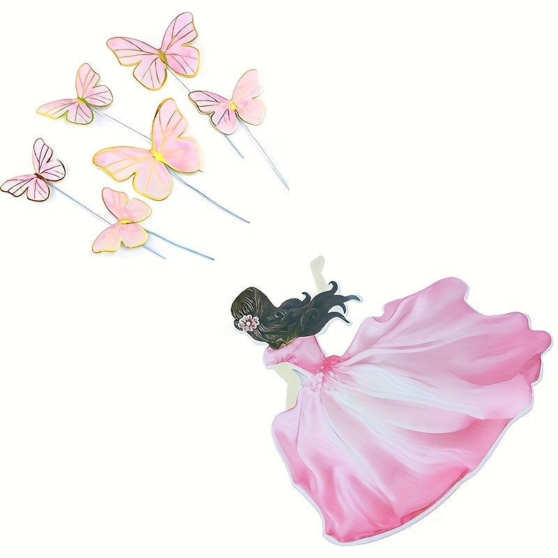 11pcs Decoración Pastel Mariposa Dorada Estilo Ins Rosa - Temu
