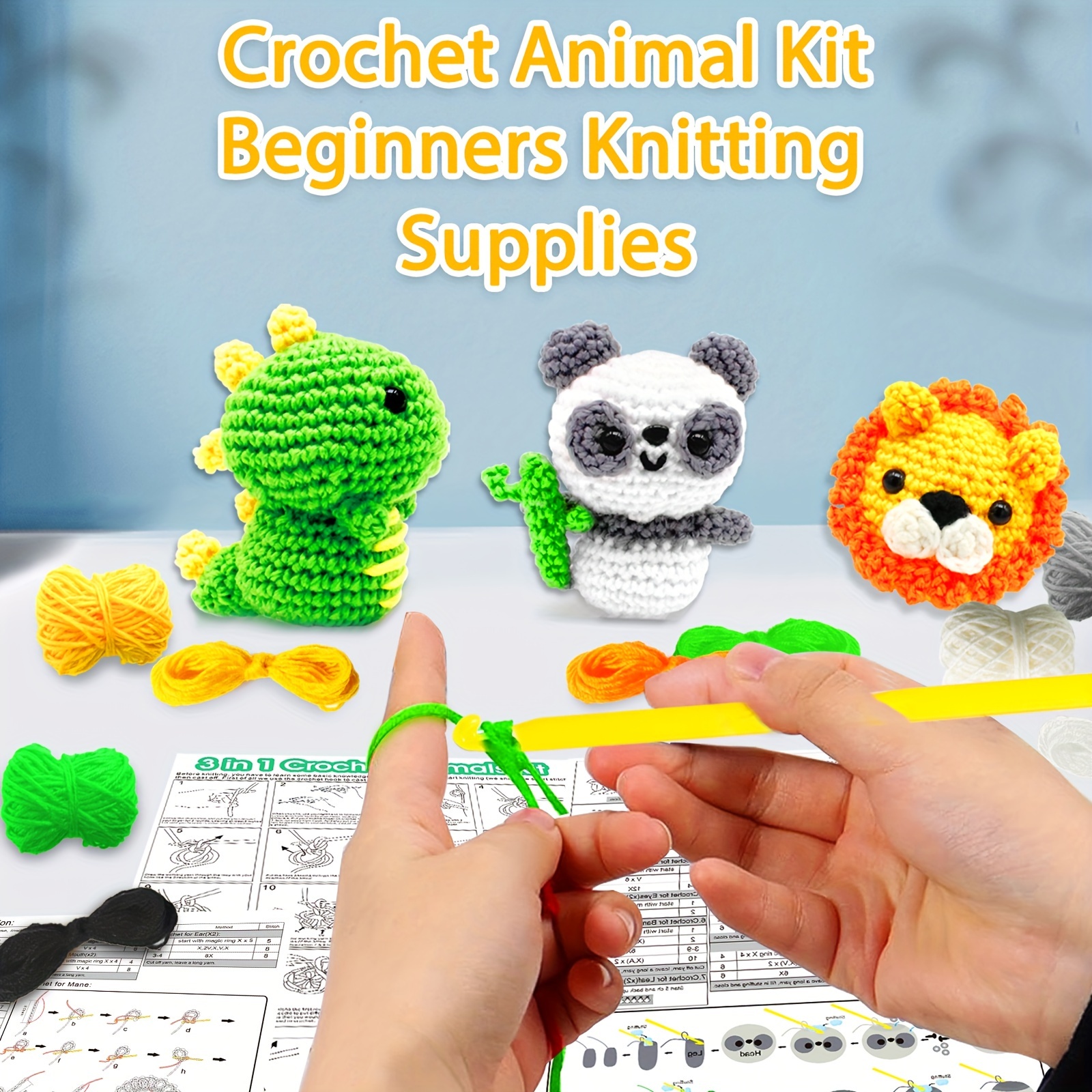 Learn To Knit Crochet Animals Panda Knitting Loom Kit,knitting Crochet Kit  For Beginners Crafts For