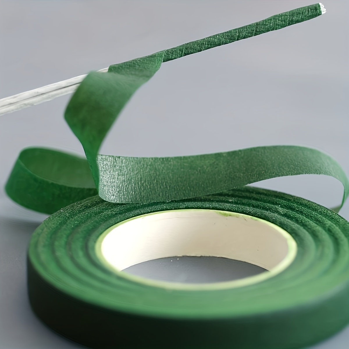 1roll DIY Green Florist Item Adhesive Flower Tape Floral Tape 1062.99inch  Green Tape Wrinkled Paper Tape Production Of Floral Tape