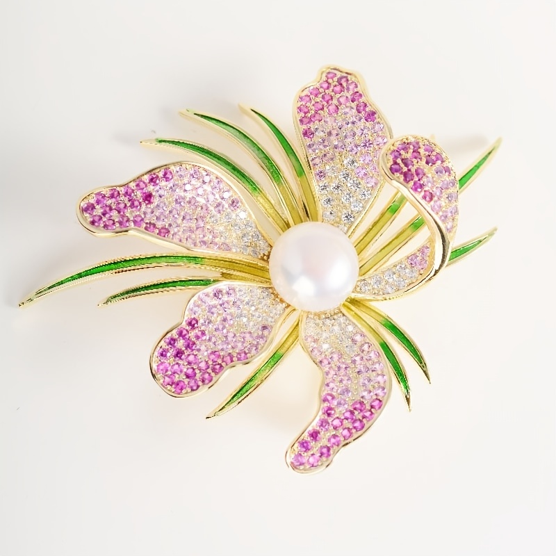 Flower Brooch Pearl Corsage Temperament Pins Costume Accessories