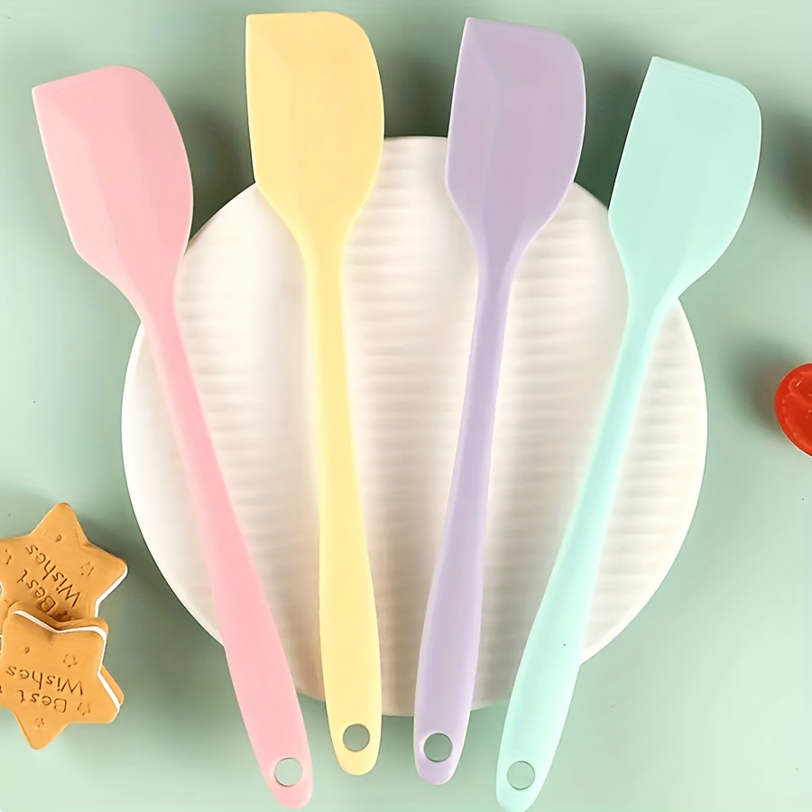 4Pcs Grattoir en Silicone, Antiadhésif Résistant Mini Cuillère en