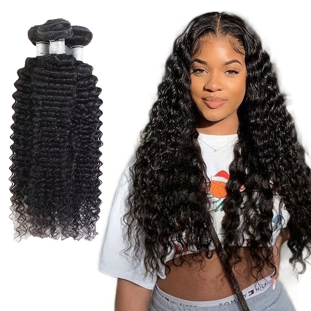 15a Original Natural Human Hair Wave Extensions Deep Wave Natural Color Deep  Curly Human Hair Bundles For Women | Check Out Today's Deals Now | Temu
