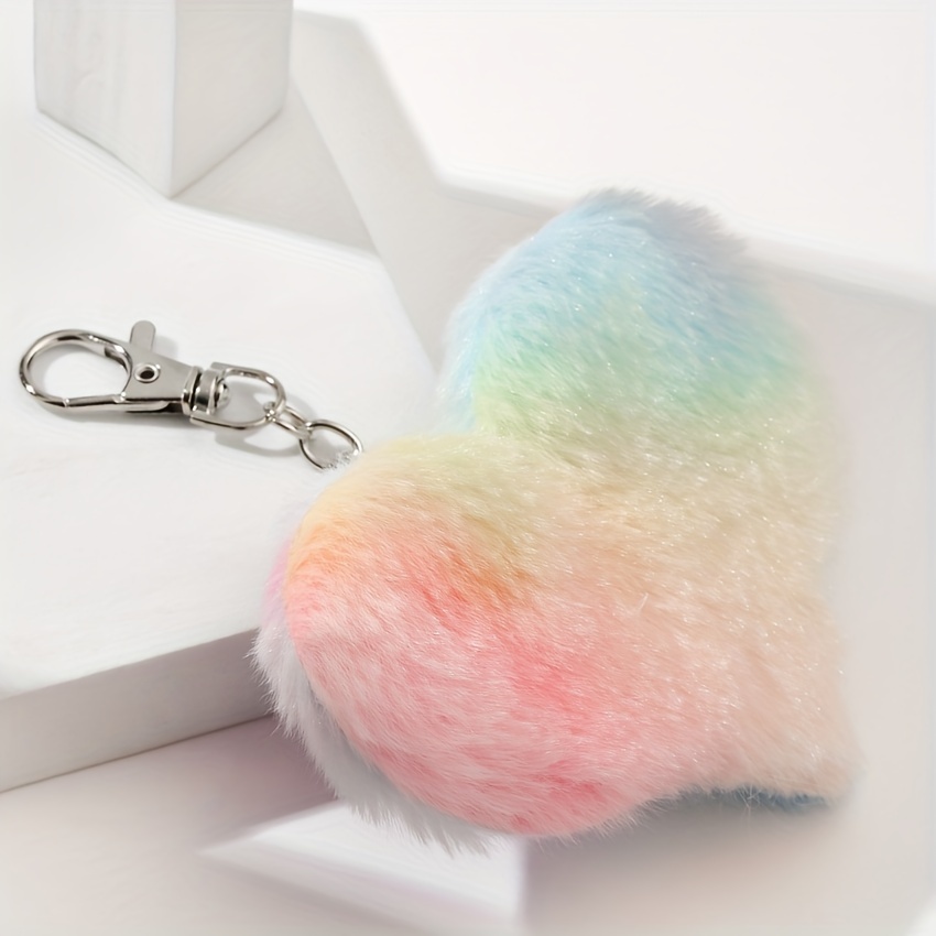 Solid Pom Pom Keychain Fluffy Key Chain Ring Purse Bag Backpack Charm  Earbud Case Cover Accessories Women Girls Gift - Jewelry & Accessories -  Temu