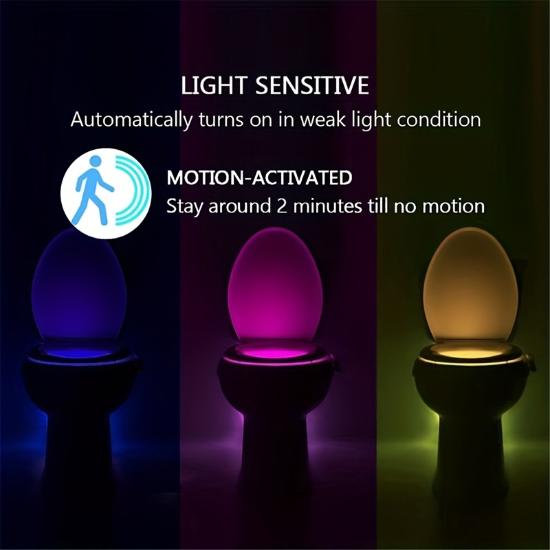 8 Colors Human Motion Sensor Automatic Seats LED Light Toilet Bowl