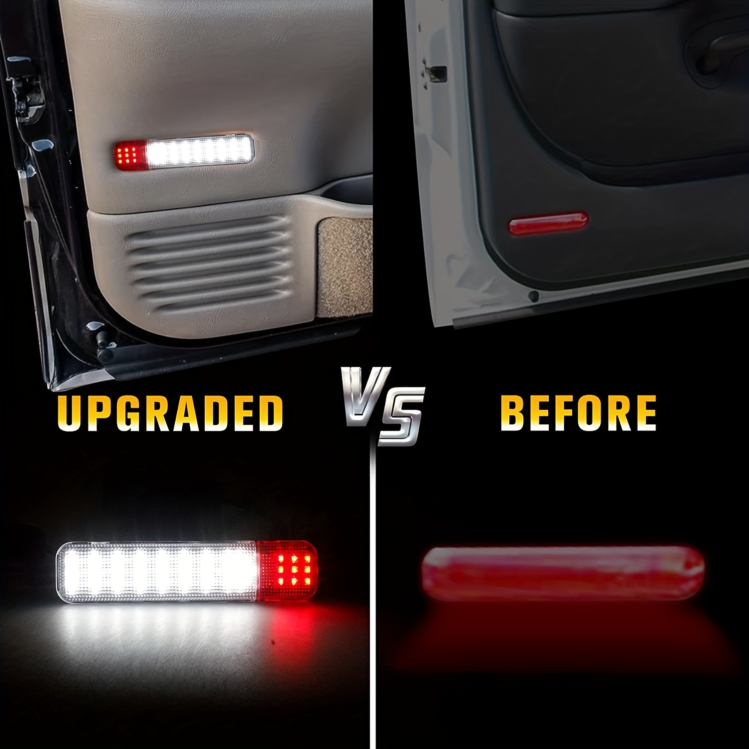  HConce Tira de luces LED para puerta de coche, 2 luces LED de  3.9 ft, 144 luces LED para interiores de puerta de coche, utilizadas para  iluminación, decoración y advertencia, anticolisión