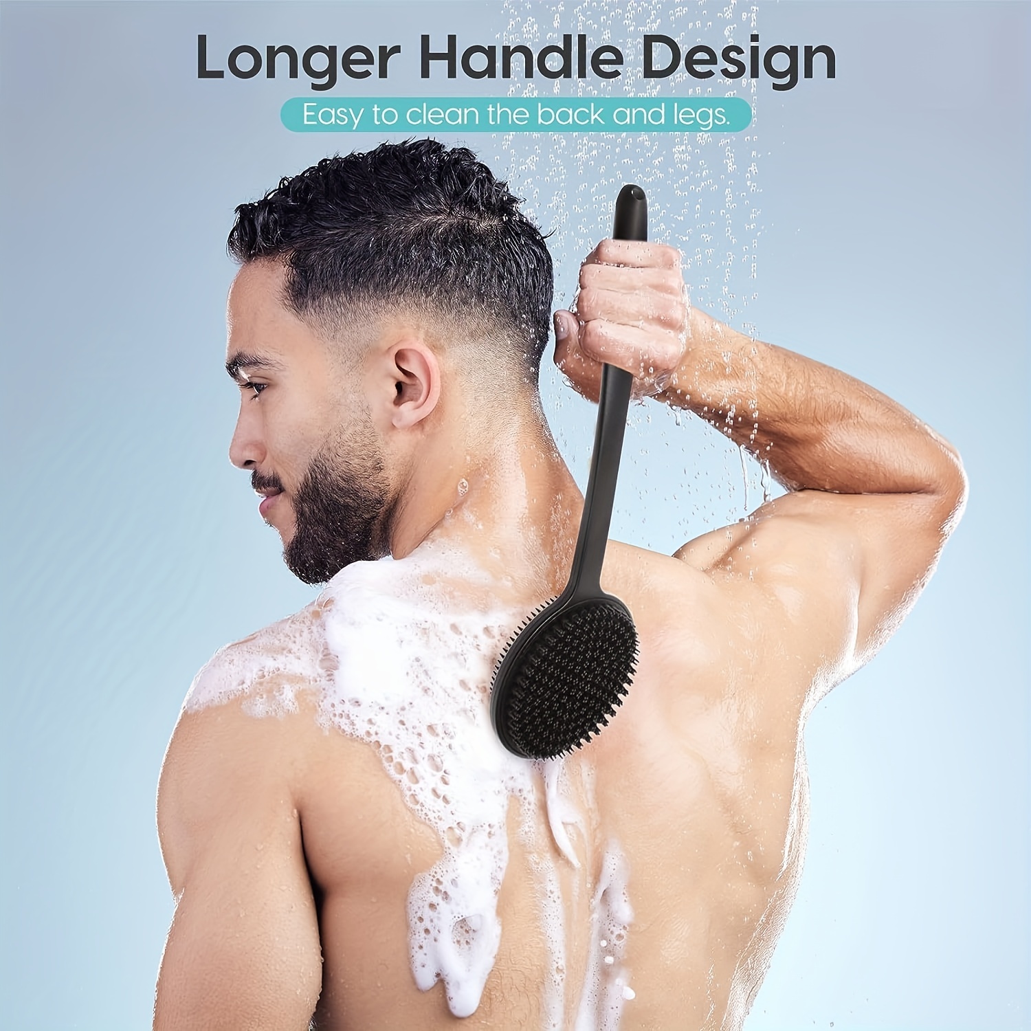 Esponja de esponja de baño de mango largo, limpiador de espalda de malla de  nailon suave, cepillo de baño corporal para mujeres y hombres, accesorios