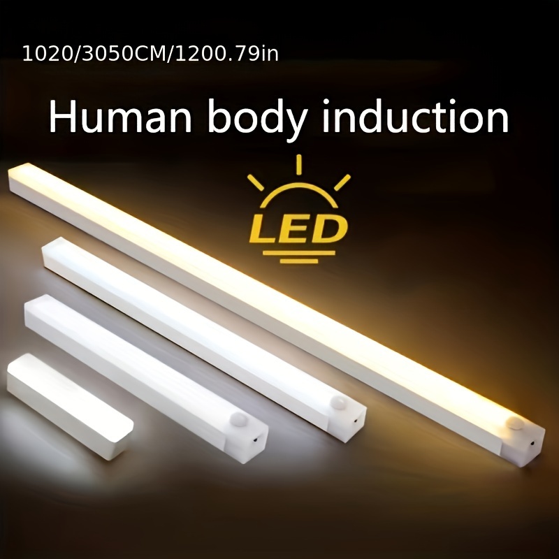 Luce Notturna LED Interna [3 Pezzi] Luce Armadio con Sensore di Movimento,  Lampada LED Ricaricabile USB con Striscia Magnetica Adesiva per Scale
