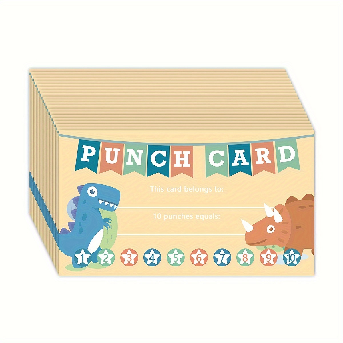 50pcs Punch Cards Incentive Reward Card Student Name Tags for Kid School  Attendance Classroom Homework Progress Tracking Card