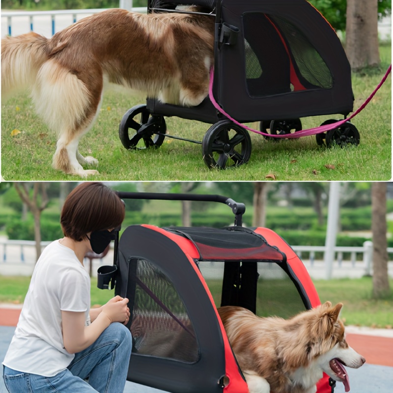 Multifuncional Carrito De Mascotas Para Perros Medianos Y * Portador De  Carrito De Viaje Para Mascotas Plegable, Carrito De Ancianos Para Perro