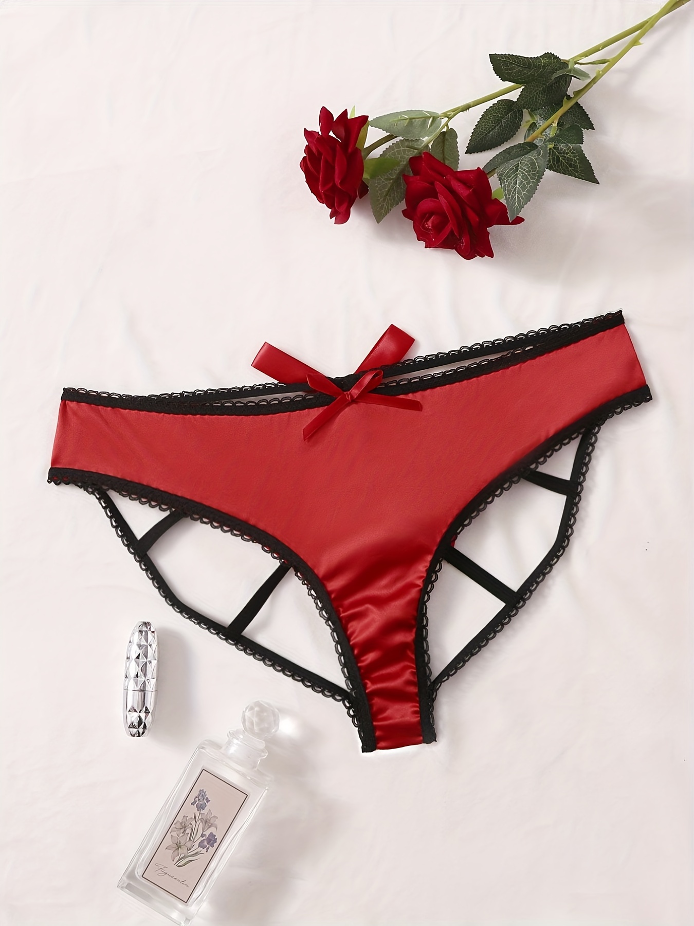 Plus Size Naughty Brief Women's Plus Contrast Trim Cut Bow - Temu