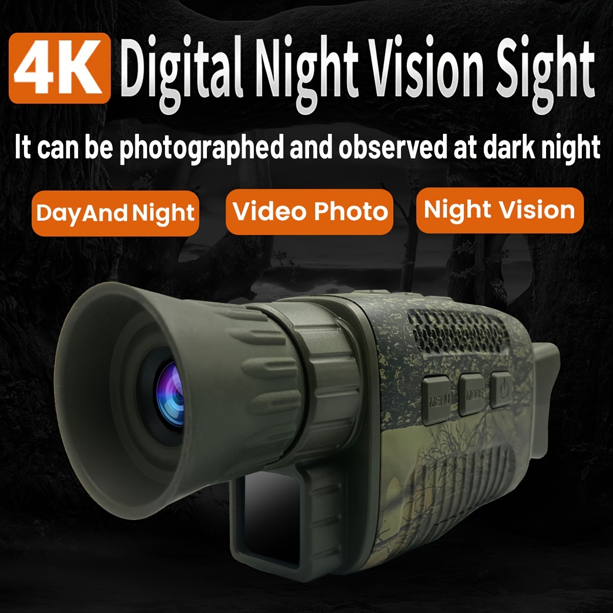 HD Digital Night Vision Goggles Monocular with Helmet Mount for Hunting  Observe