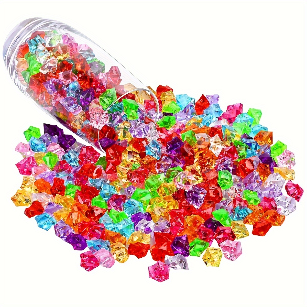 Piedras de hielo trituradas falsas, 250 piezas de cristales falsos de  plástico transparente gemas acrílicas para rellenos de jarrones, dispersión  de