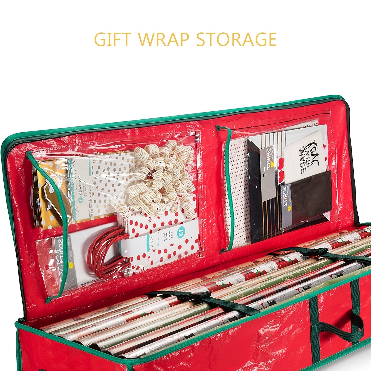 Gift Wrap Organizer Christmas Wrapping Paper Storage - Temu