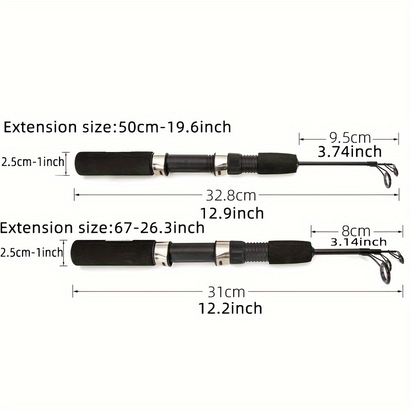 Ultra Short Telescopic Winter Fishing Rod 2/3 Sections - Temu