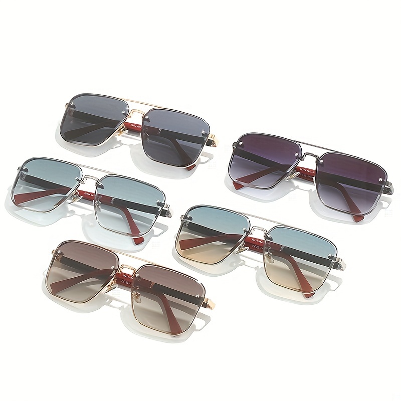 Trendy Cool Sunglasses Large Square Frame Metal Sunglasses With Spring  Hinges Gradient Colors Sunglasses For Men Women Driving Party Holiday  Decors, Today's Best Daily Deals