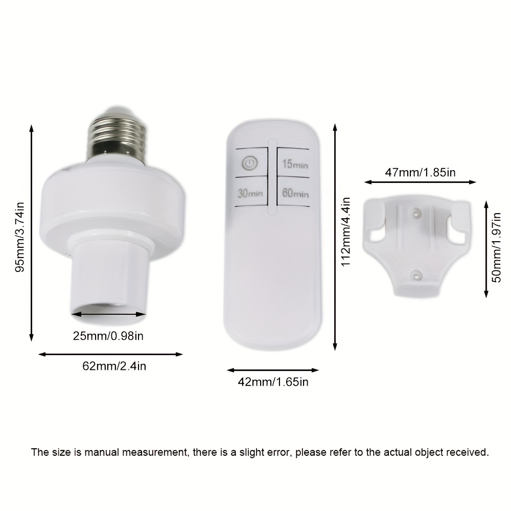 Suraielec Remote Control Light Bulb Socket, 3 Way Wall Mount Switches, E26  E27 Base, No Wiring, 100 FT, Wireless Light Switch for Lamps, Pull Chain