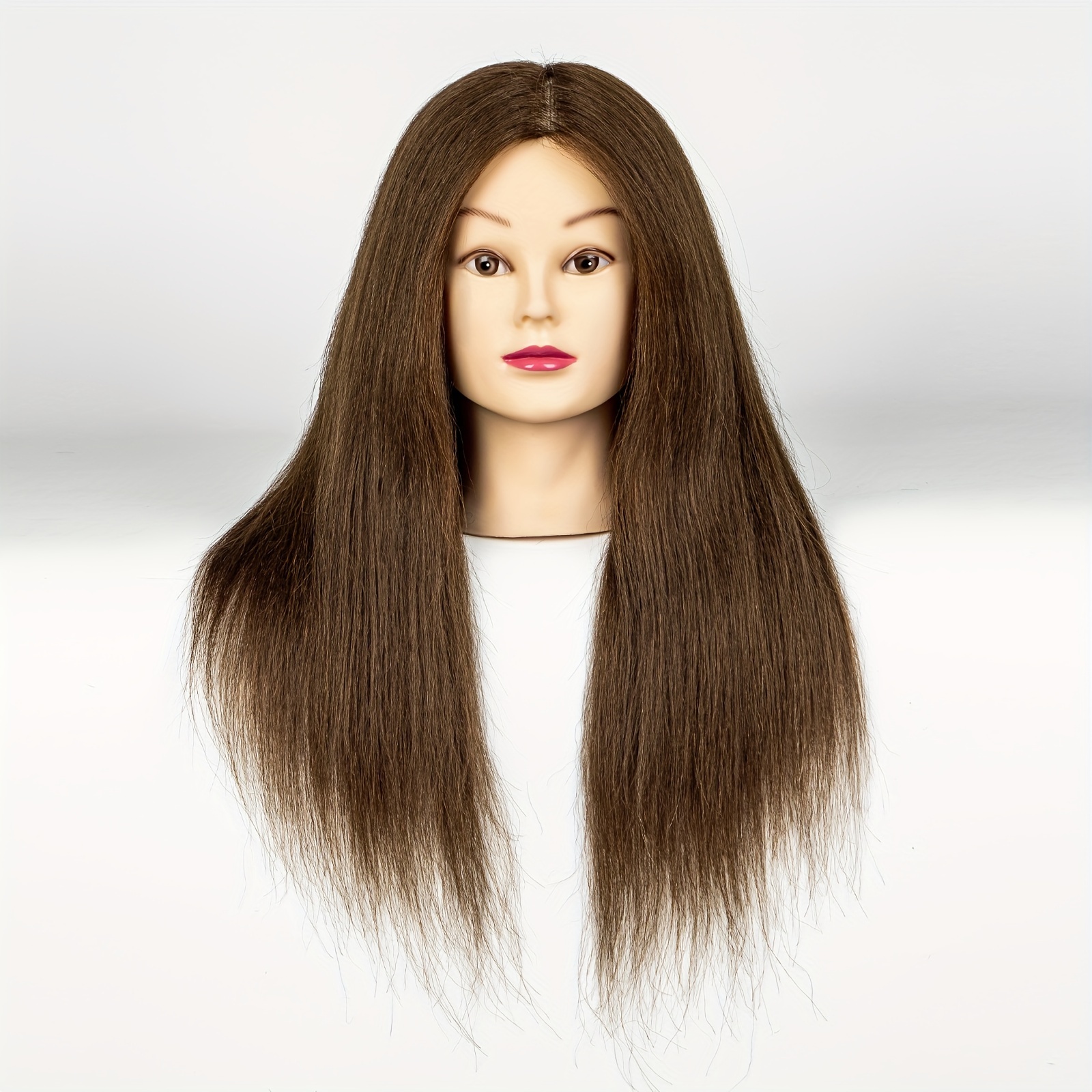 Mannequin Head With 60% Real Hair Doll Head With Clamp - Temu