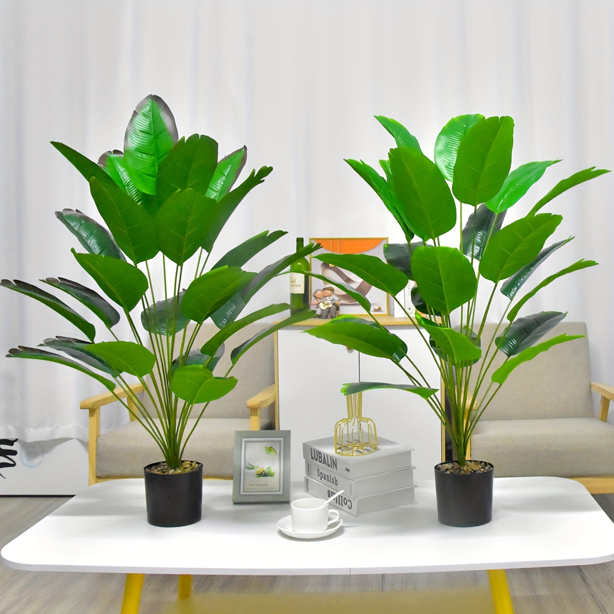 Planta artificial grande, planta decorativa realista ave del paraíso