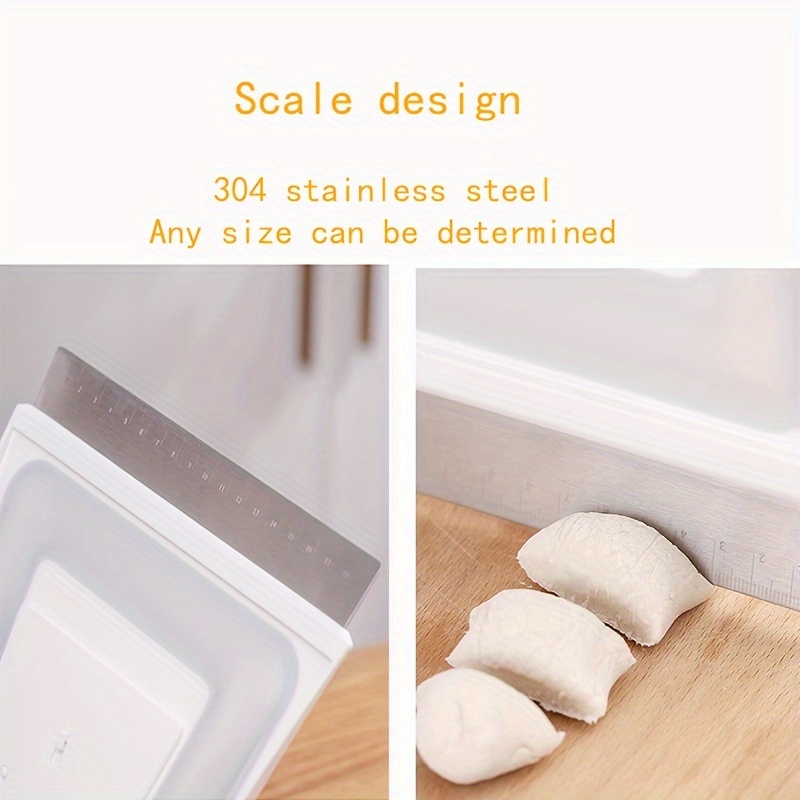 1pc Stainless Steel Dough Cutter With Scale, Knife For Cutting Bread, Pastry  And Muffins