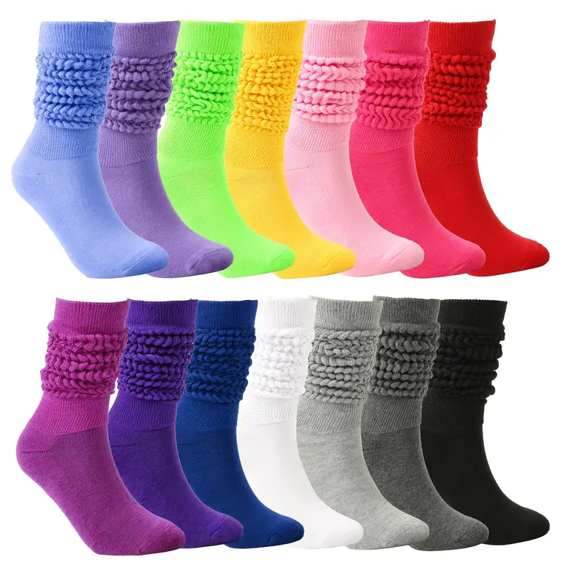 Thick Thermal Knee High Socks Knit Style Solid Color Calf - Temu Canada