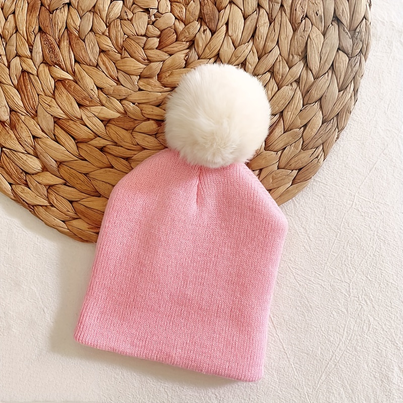 1pc Bonnet tricoté pour enfants, capuche à pompon pour garçons et filles,  bonnet rayé chaud pour l'automne et l'hiver - Temu France