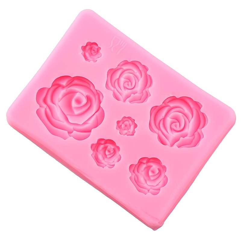 1pc Rose Flower Silicone Mold, DIY Wedding Cupcake Cake Silicone Mold,  Chocolate Gummy Mold, Candy Resin Mold