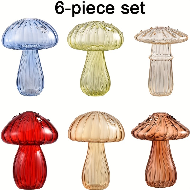 

Set Of 6 Mushroom Shaped Flower Vases, Exquisite Mushroom Shaped Vases, Plant Hydroponic Vases Suitable For Home, Living Room, Kitchen, Office Decoration, 6 Colors