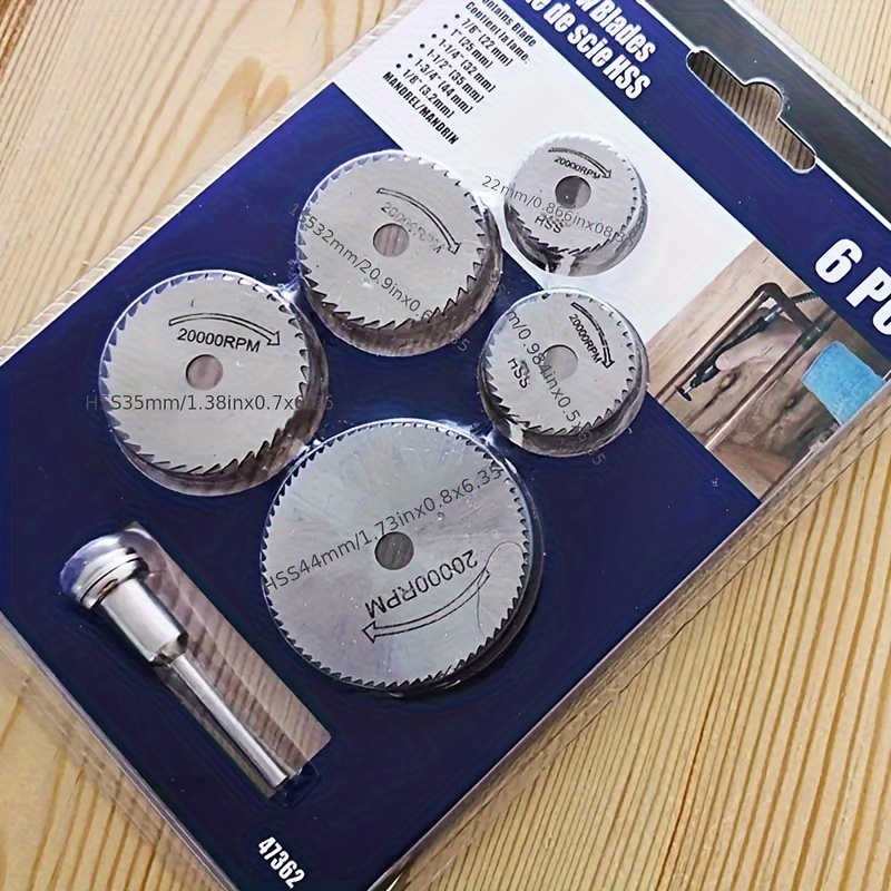 

6pcs Mini Hss Circular Saw Blade Set - Perfect For Wood Cutting & Metal Cutting With Rotary Tools!
