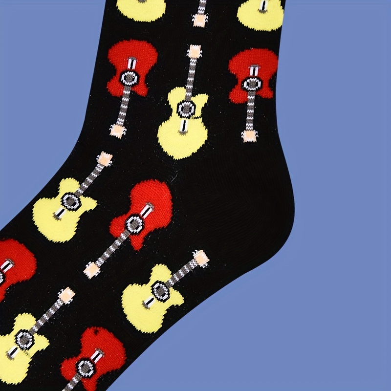 Calcetines Algodón Hombre Diseño Guitarra Divertidos - Temu Mexico