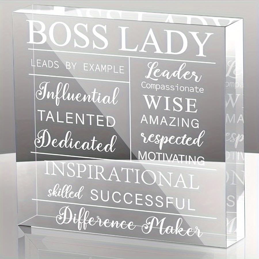 Gifts For Women Acrylic Desk Lady Office Decor Inspirational Quotes  Appreciation Keepsake And Paperweight For Birthday Christmas Gift(white,  Classic Style) - Temu