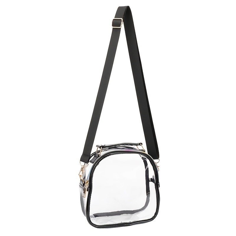 Trendy Clear Square Crossbody Bag, Solid Color Shoulder Bag With