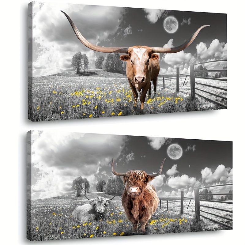 Cow canvas clearance art